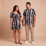 Black Mauna lani Mens's collared Shirt