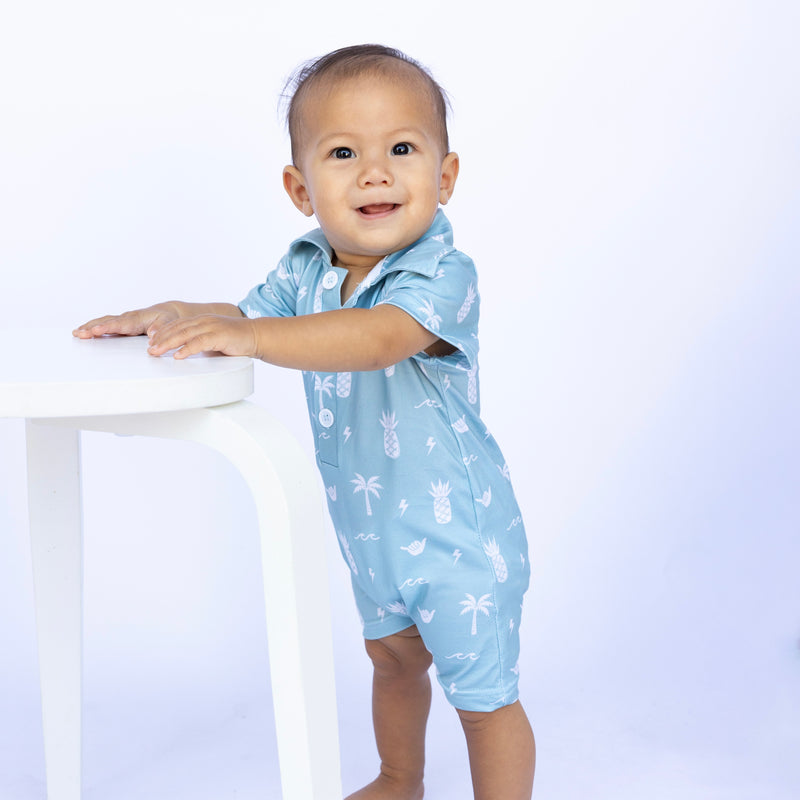 Westside blue  Collared Jumpsuit