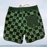 Westside Checkered Army Green Boys Boardies