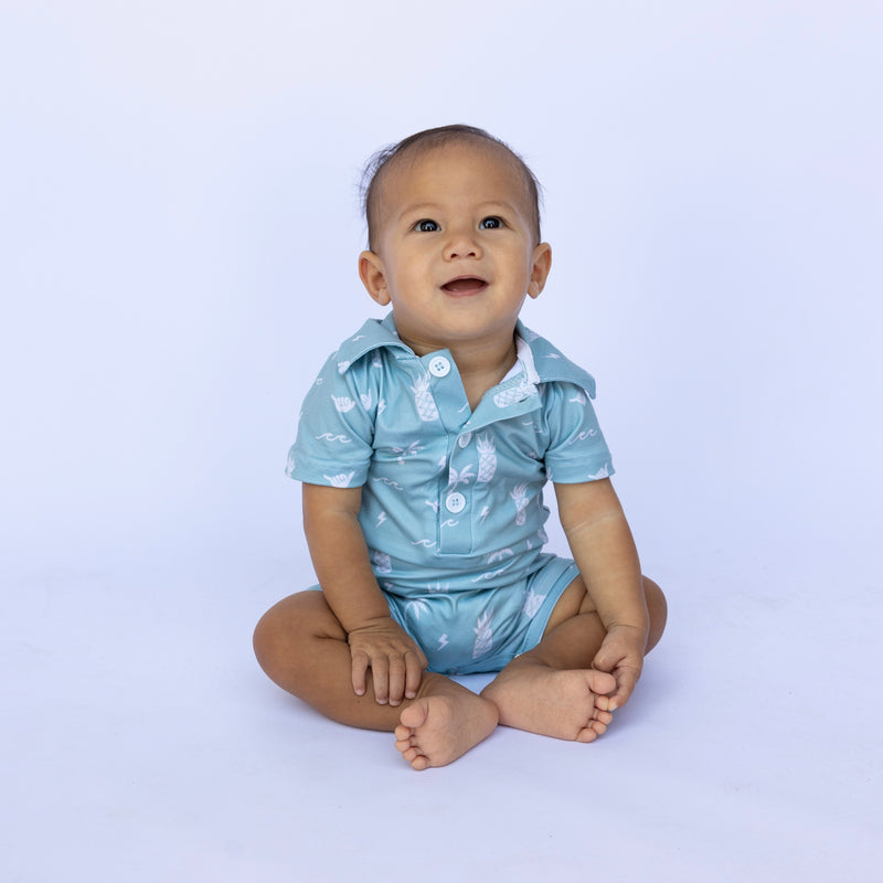 Westside blue  Collared Jumpsuit