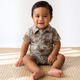 Digital Camo Monstera Collared Jumpsuit