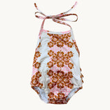 Palaka Quilt Ruffle Halter Romper