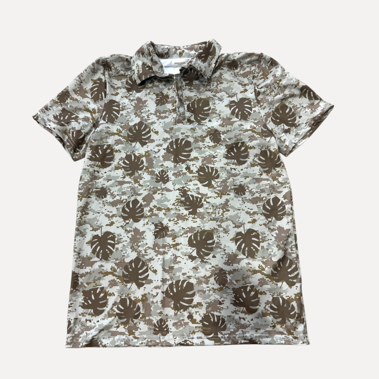 Digital Camo Monstera Men's collared Shirt