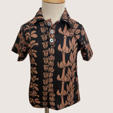 Black/Brown Lei collared shirt