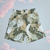 Boy's Tropical Monstera Shorts