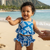 Blue Heritage Quilt Thin Strap Set