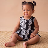 Black Mauna Lani Ruffle Tank Romper