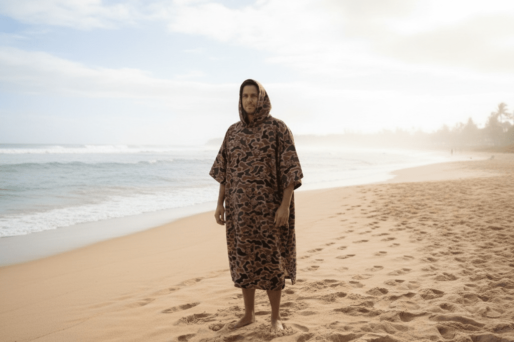 Adult Brown Boar Camo Hooded Towel - Sweet Sweet Honey Hawaii