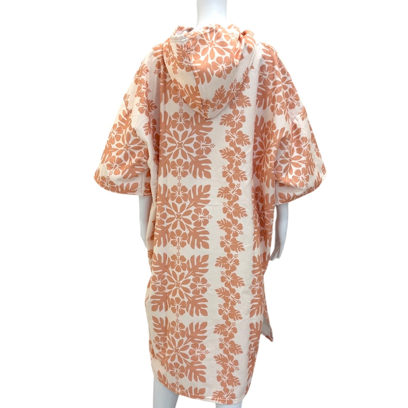 Adult Hibiscus Peach Quilt Hooded Towel - Sweet Sweet Honey Hawaii