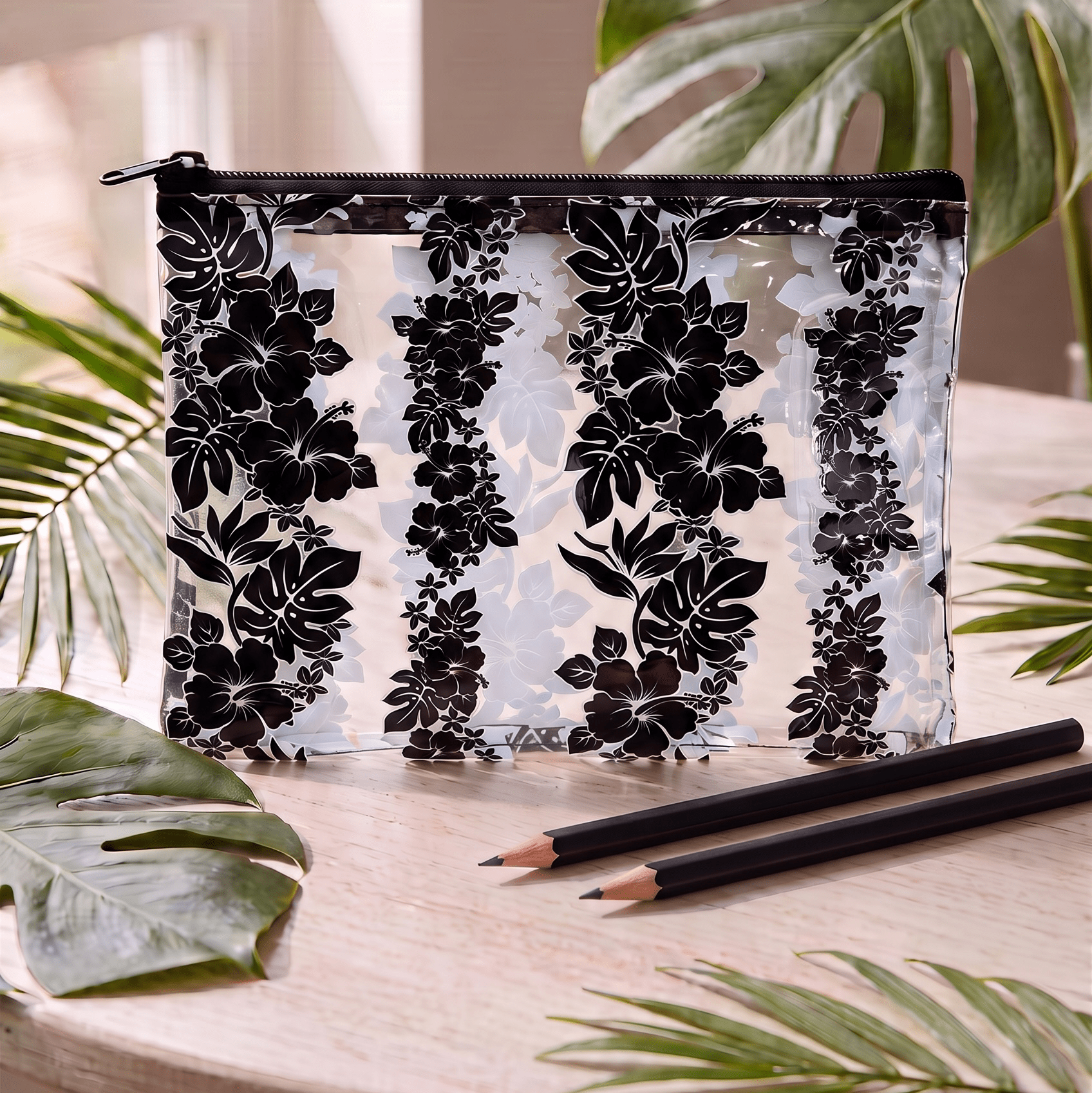 Black Mauna Lani Pencil Pouch - Sweet Sweet Honey Hawaii