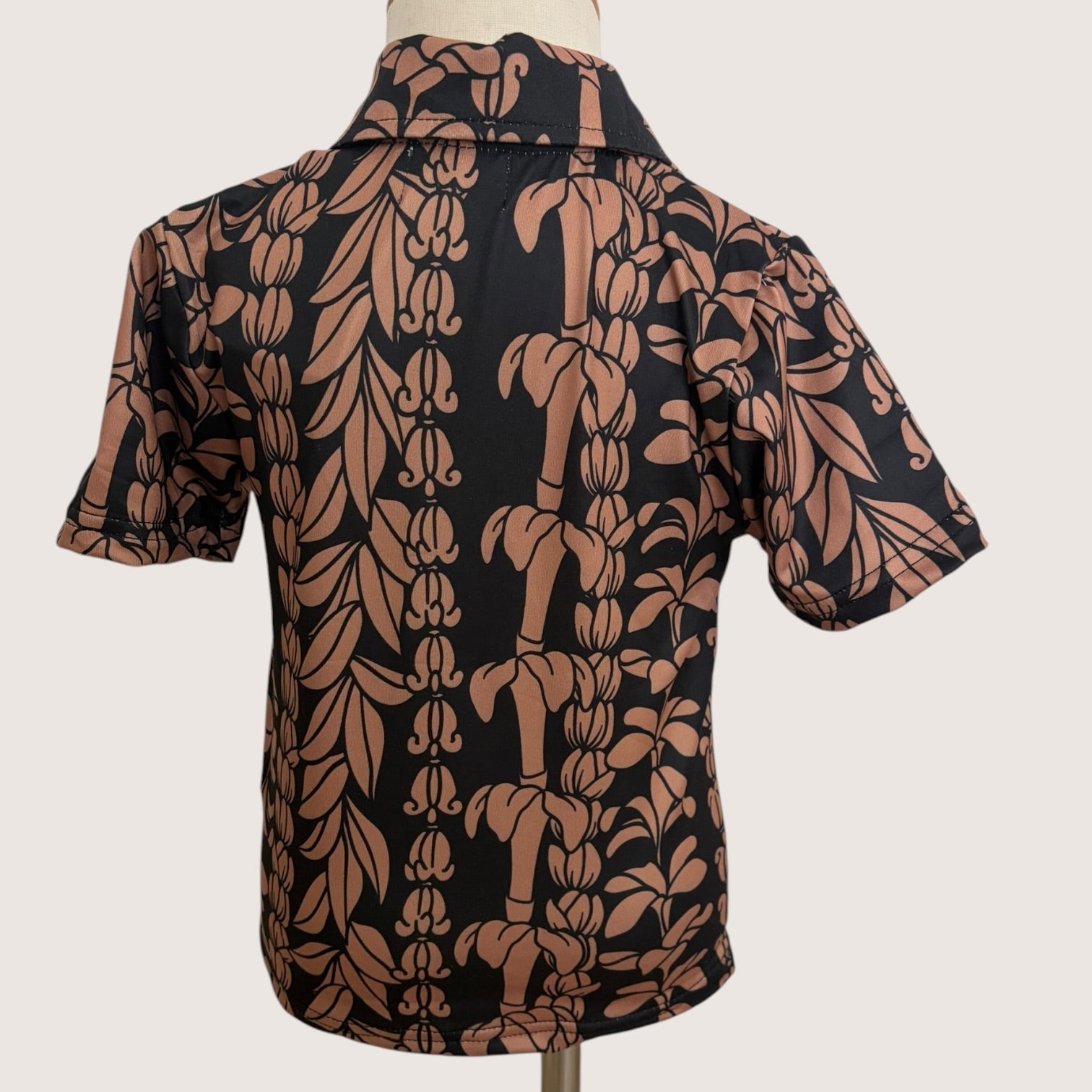 Black/Brown Lei collared shirt - Sweet Sweet Honey Hawaii