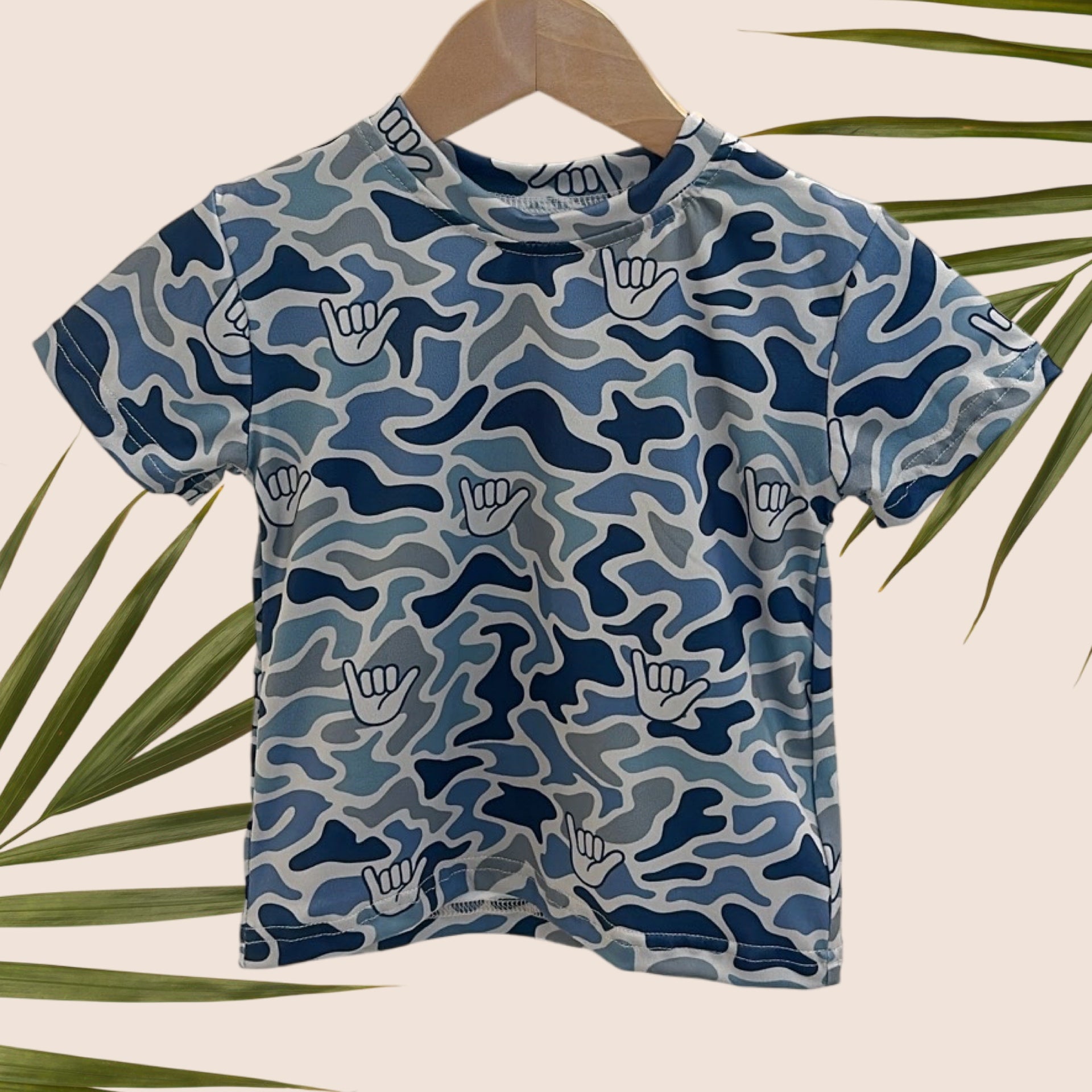 Blue Camo Shaka T-shirt - Sweet Sweet Honey Hawaii