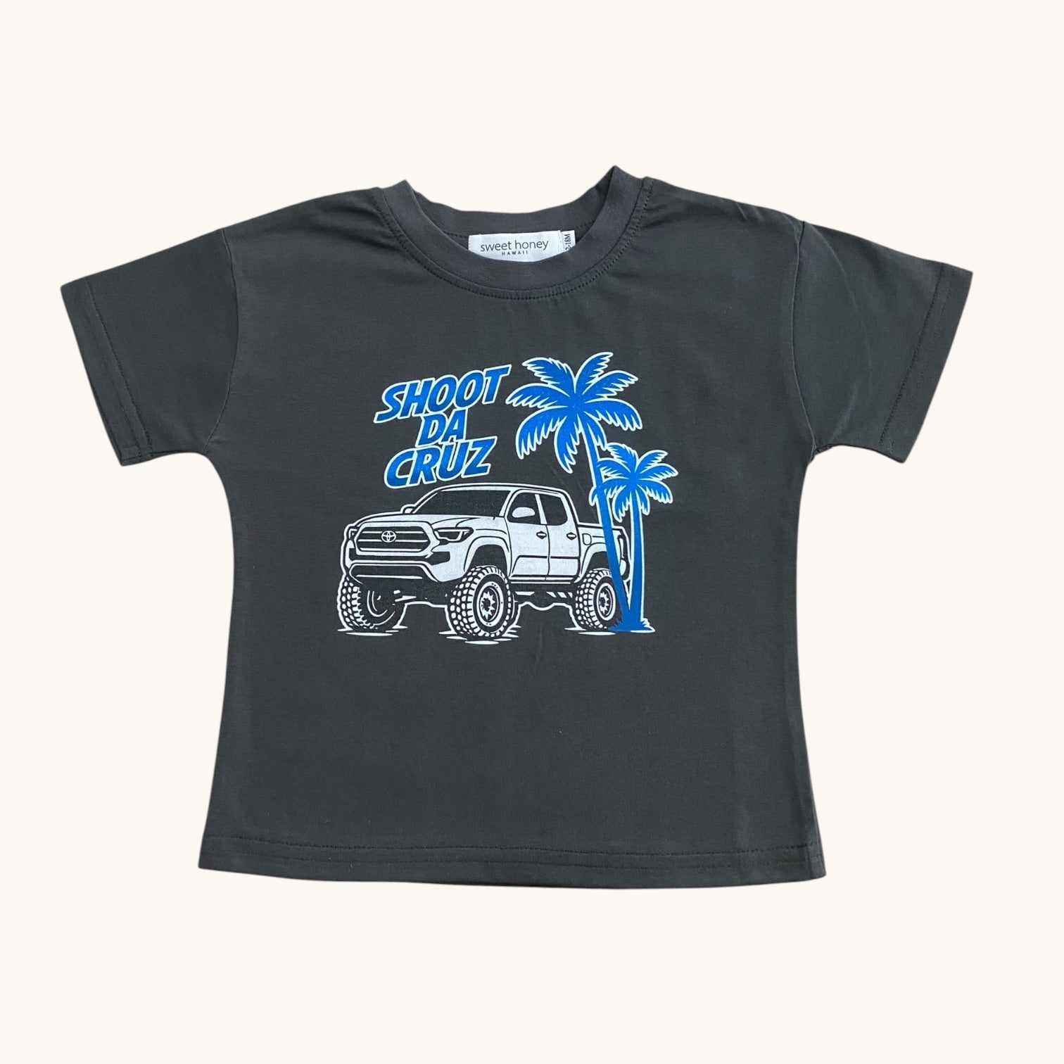 Blue Shoot Da Cruz Dark Grey Tee - Sweet Sweet Honey Hawaii