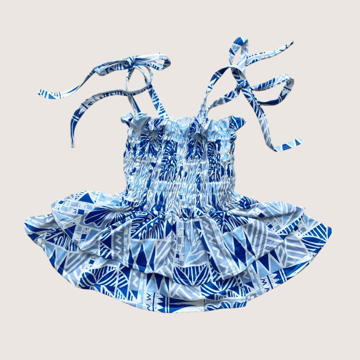 Blue Tropical Kapa Melody Romper - Sweet Sweet Honey Hawaii