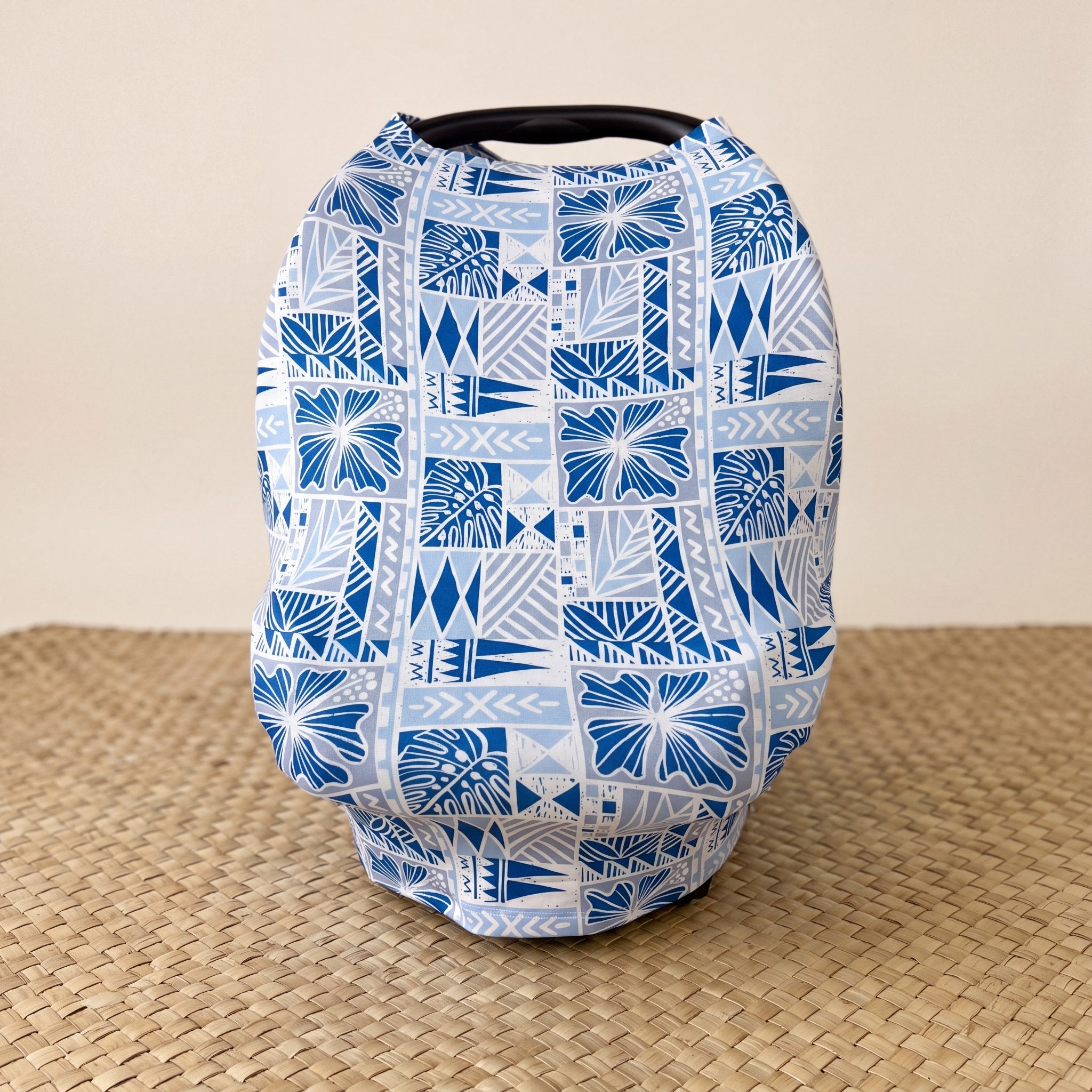 Blue Tropical Kapa Seat Cover - Sweet Sweet Honey Hawaii