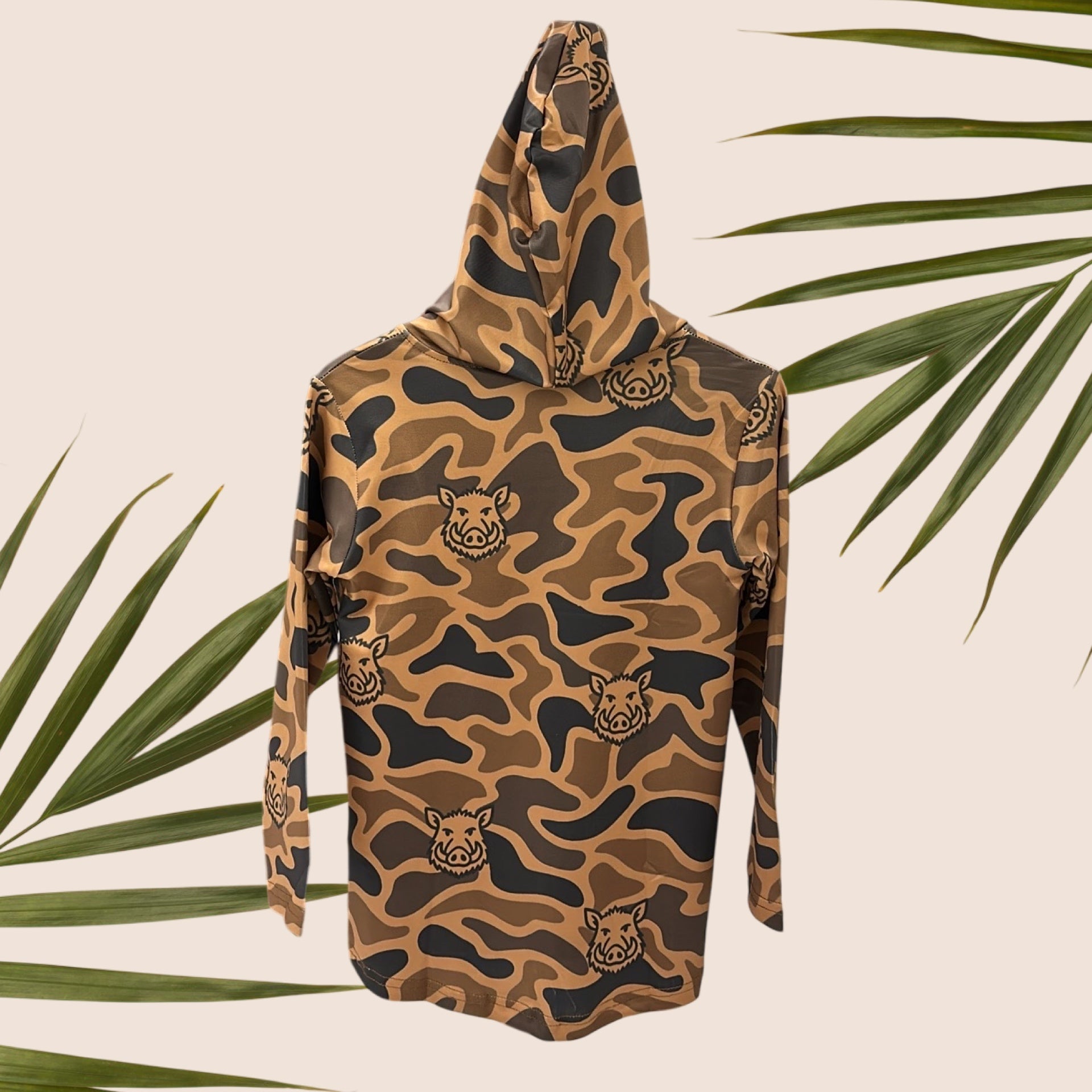 Brown Camo Boar Dri Fit hooded Long sleeve - Sweet Sweet Honey Hawaii