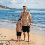 Brown Lei Men's collared Shirt - Sweet Sweet Honey Hawaii