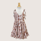 Brown Lei Shoulder Tie Dress - Sweet Sweet Honey Hawaii