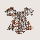 Brown Lei Sleeved Melody Romper - Sweet Sweet Honey Hawaii