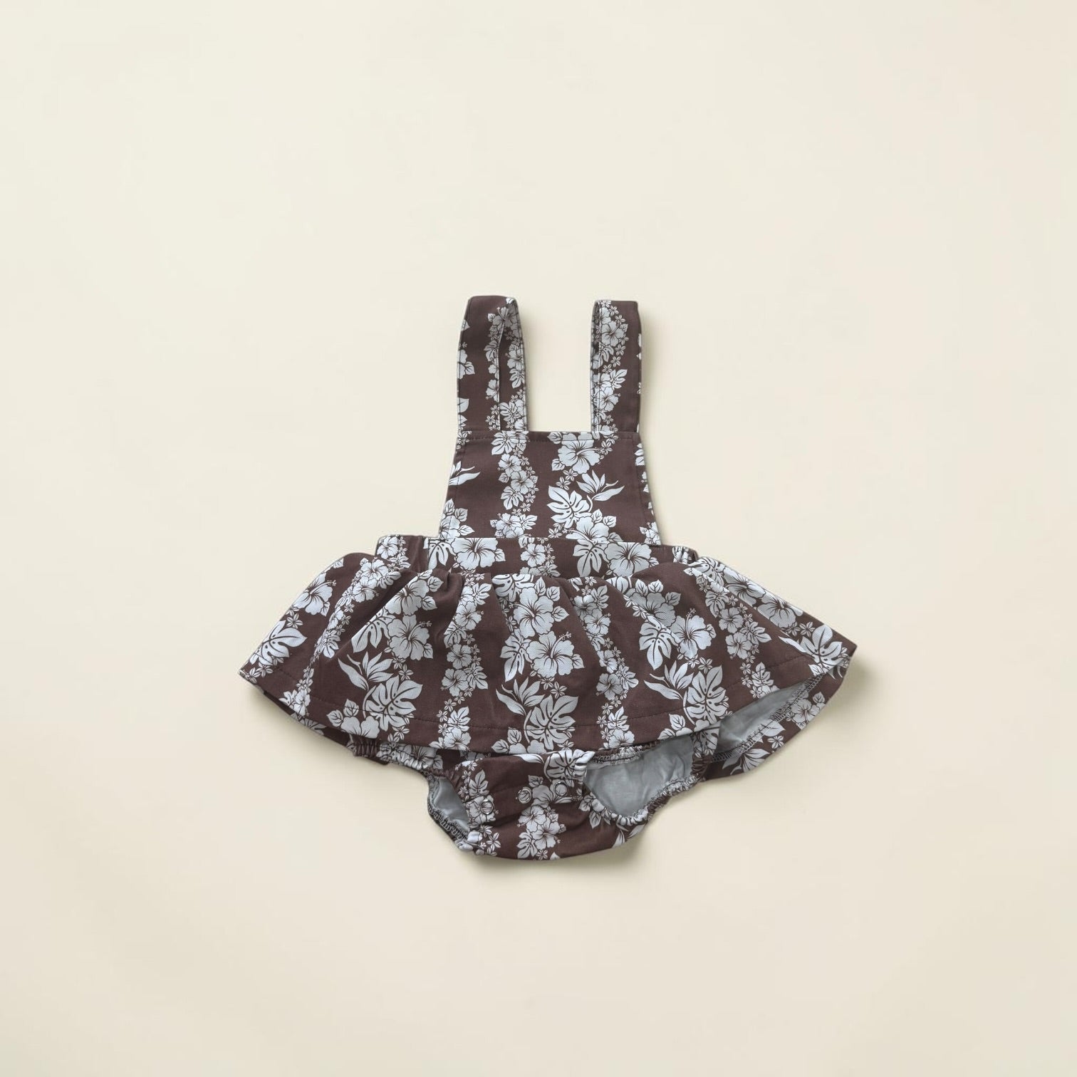 Brown Mauna lani Denim Quilt Ruffled Onesie - Sweet Sweet Honey Hawaii