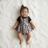 Brown Mauna lani Denim Quilt Ruffled Onesie - Sweet Sweet Honey Hawaii