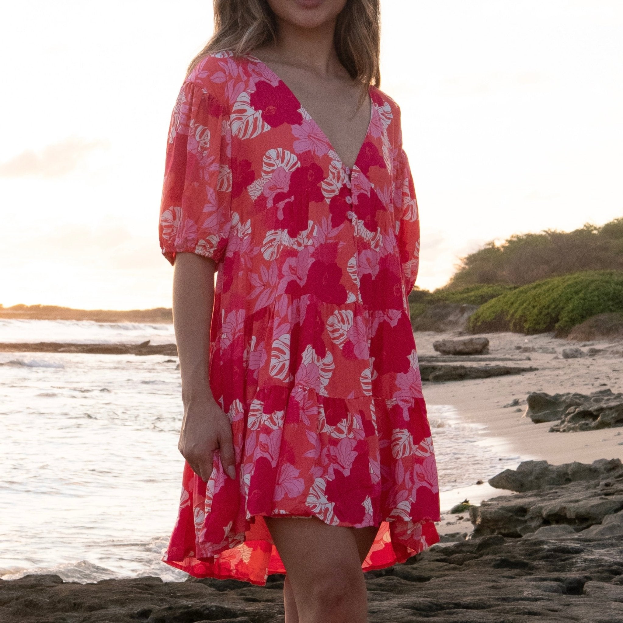 Cali Mini Dress | Women's Sunset of Wailea - Sweet Sweet Honey Hawaii