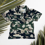 Camo Monstera Collared Shirt - Sweet Sweet Honey Hawaii