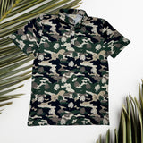 Camo Monstera Mens Collared Shirt - Sweet Sweet Honey Hawaii