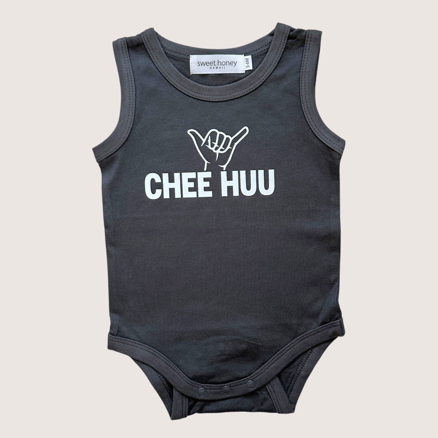 Chee Huu Grey Tank onesie - Sweet Sweet Honey Hawaii