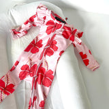 Coral Hibiscus Flutter Pajama - Sweet Sweet Honey Hawaii