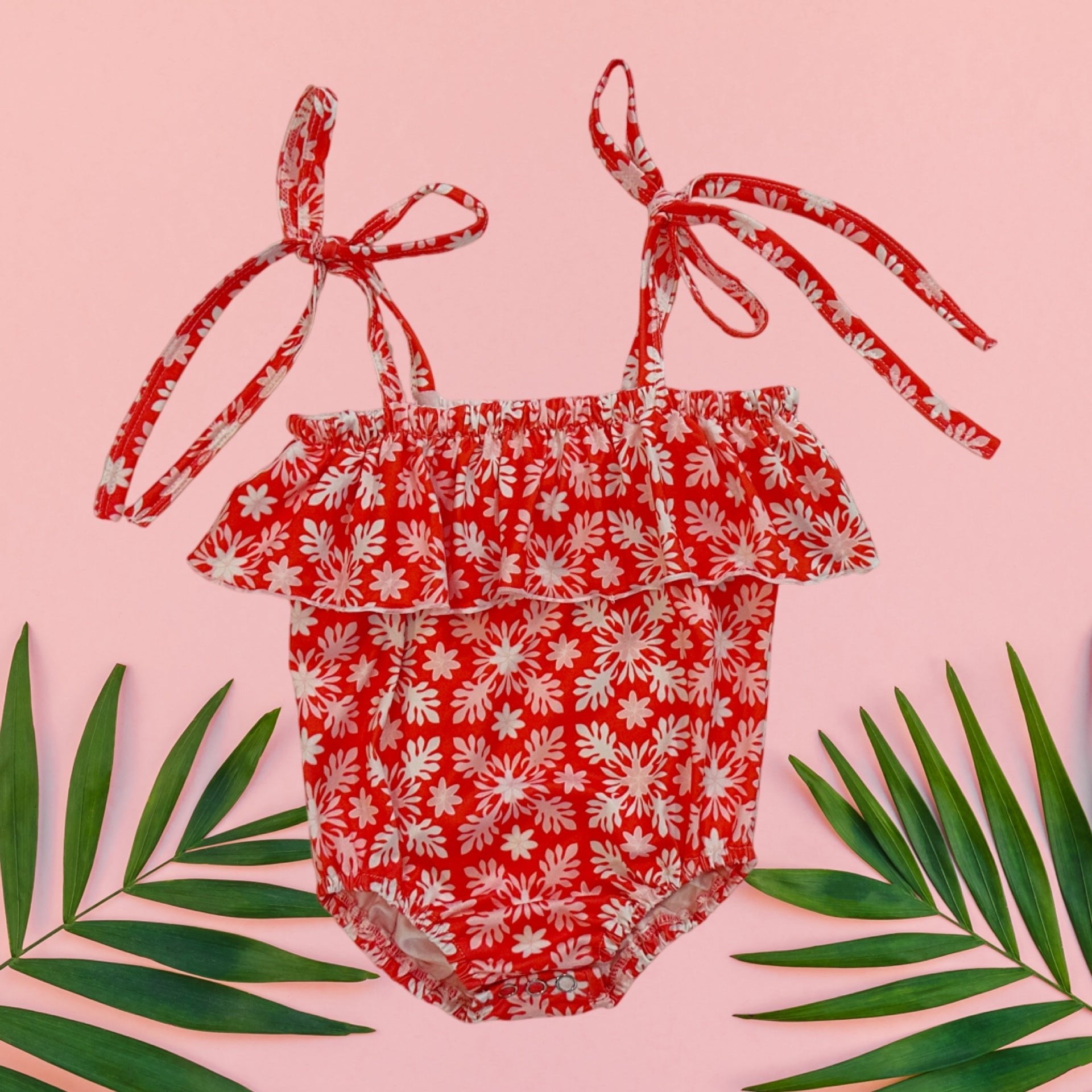 Coral Lokelani Belle Onesie - Sweet Sweet Honey Hawaii