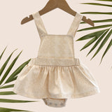 Cream Denim Quilt Ruffled Onesie - Sweet Sweet Honey Hawaii