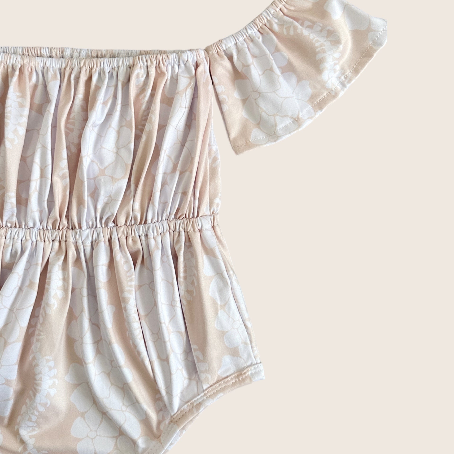 Cream Puakenikeni Off the Shoulder Onesie - Sweet Sweet Honey Hawaii