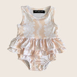 Cream Puakenikeni Ruffle Tank Romper - Sweet Sweet Honey Hawaii