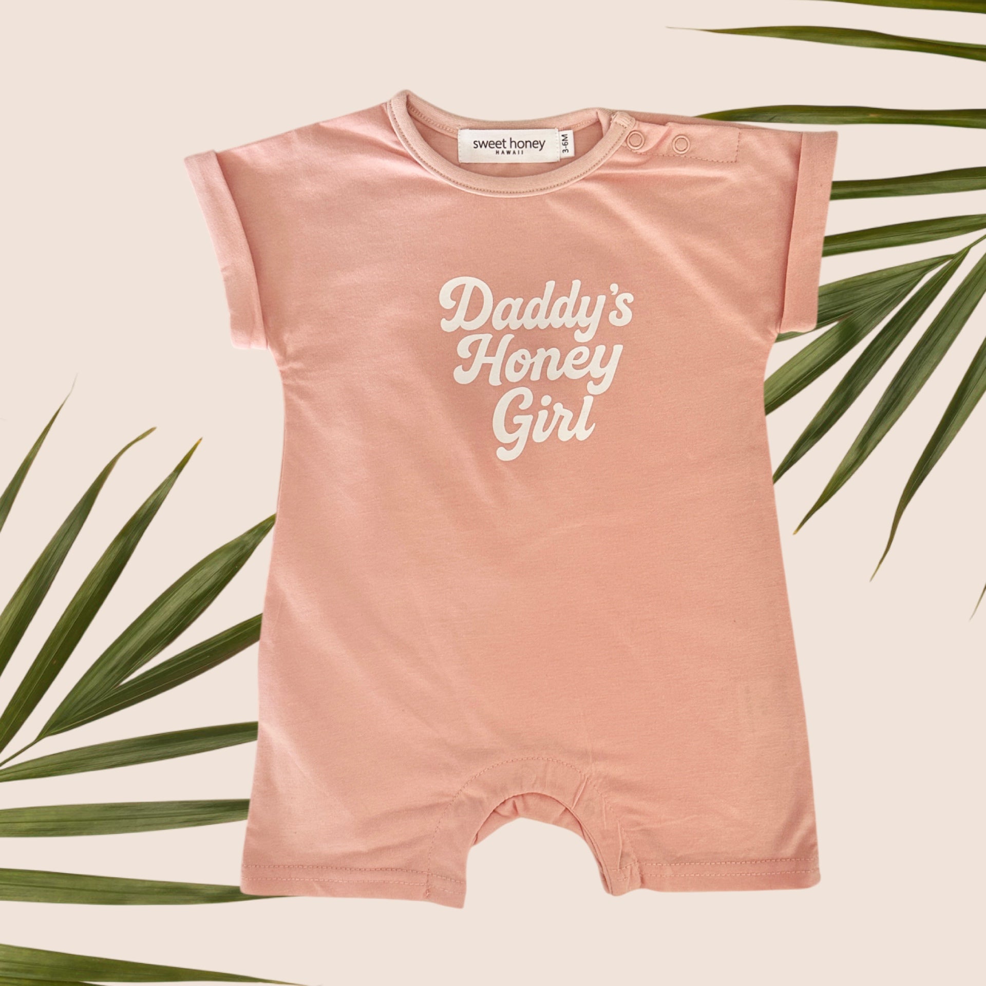 Daddy's Honey Girl Pink Tee jumpsuit - Sweet Sweet Honey Hawaii