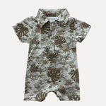 Digital Camo Monstera Collared Jumpsuit - Sweet Sweet Honey Hawaii