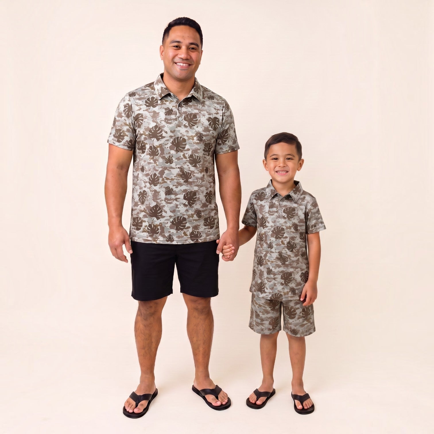Digital Camo Monstera collared shirt - Sweet Sweet Honey Hawaii