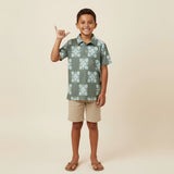 Green Aina Quilt collared shirt