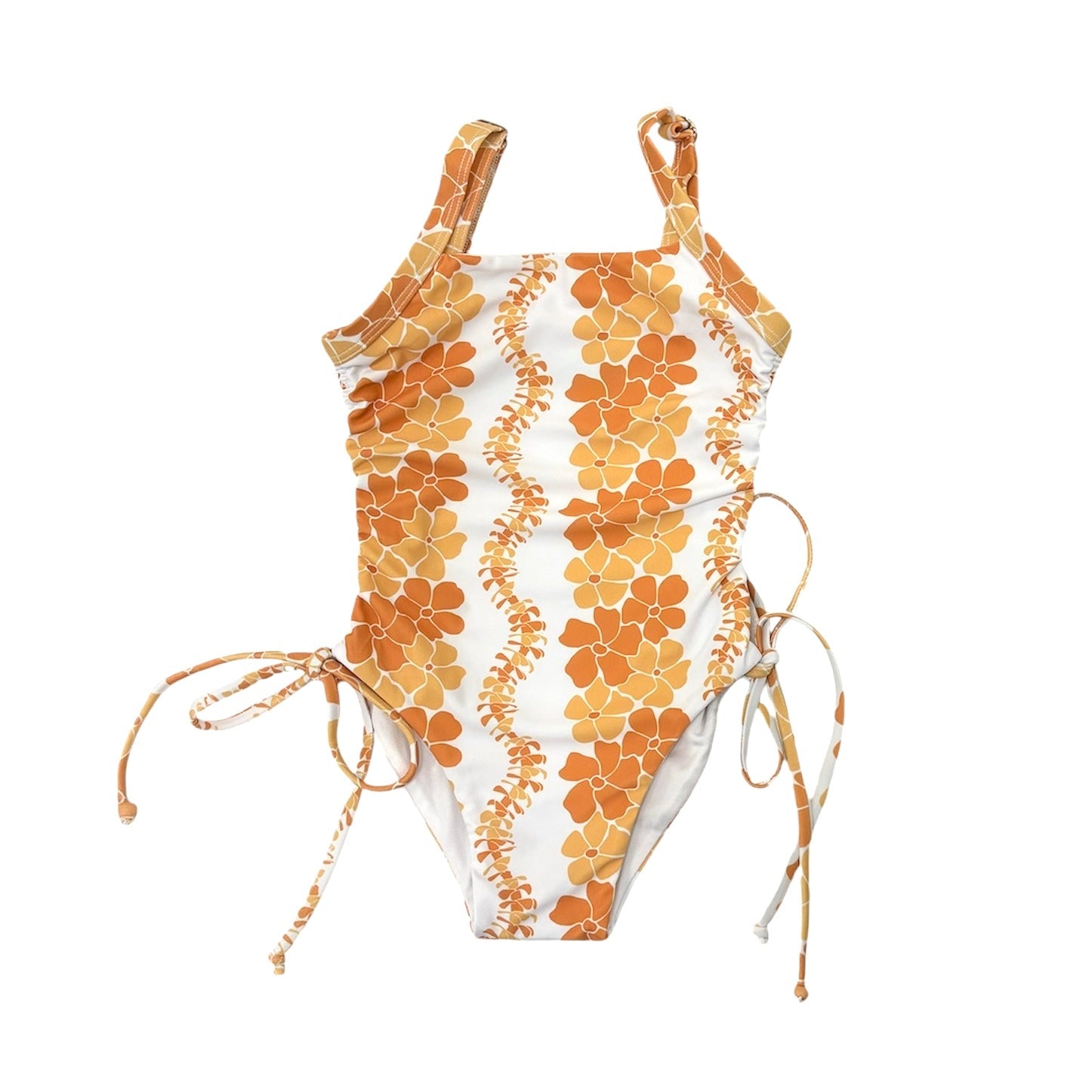 Honey Puakenikeni Girls One Piece scrunch Bikini - Sweet Sweet Honey Hawaii