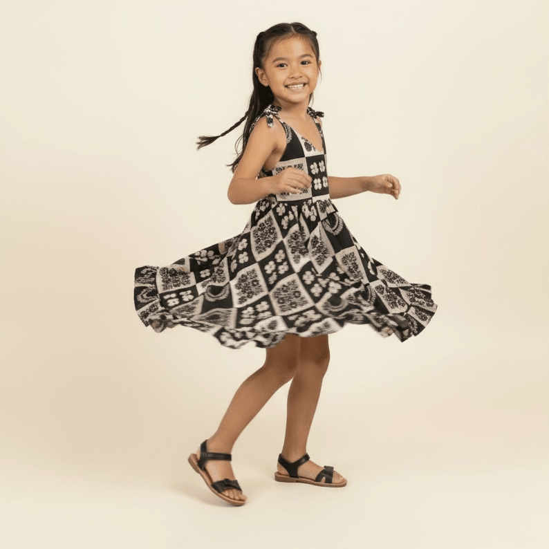 Ho'opili Black Shoulder Tie Dress - Sweet Sweet Honey Hawaii