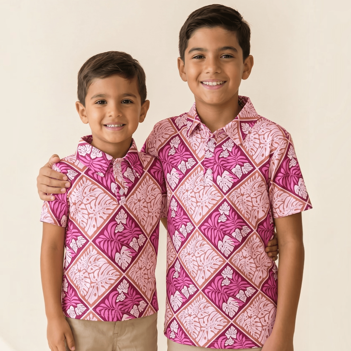 Island Blush Boys collared shirt - Sweet Sweet Honey Hawaii