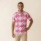Island Blush Men's collared Shirt - Sweet Sweet Honey Hawaii