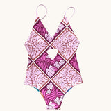 Island Blush/Tropical Muse Peek-a-Boo reversible Swimsuit - Sweet Sweet Honey Hawaii