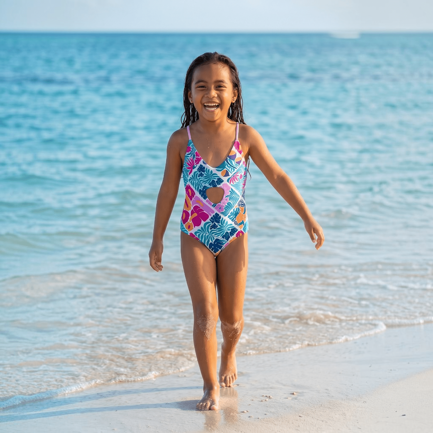 Island Blush/Tropical Muse Peek-a-Boo reversible Swimsuit - Sweet Sweet Honey Hawaii