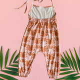 Kanani Monstera Halter Jumpsuit - Sweet Sweet Honey Hawaii