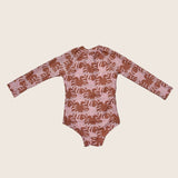 Kanani Monstera Long Sleeve Swimsuit - Sweet Sweet Honey Hawaii