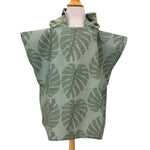 Kid's Green Monstera Hooded Towel - Sweet Sweet Honey Hawaii