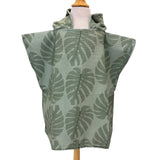 Kid's Green Monstera Hooded Towel - Sweet Sweet Honey Hawaii