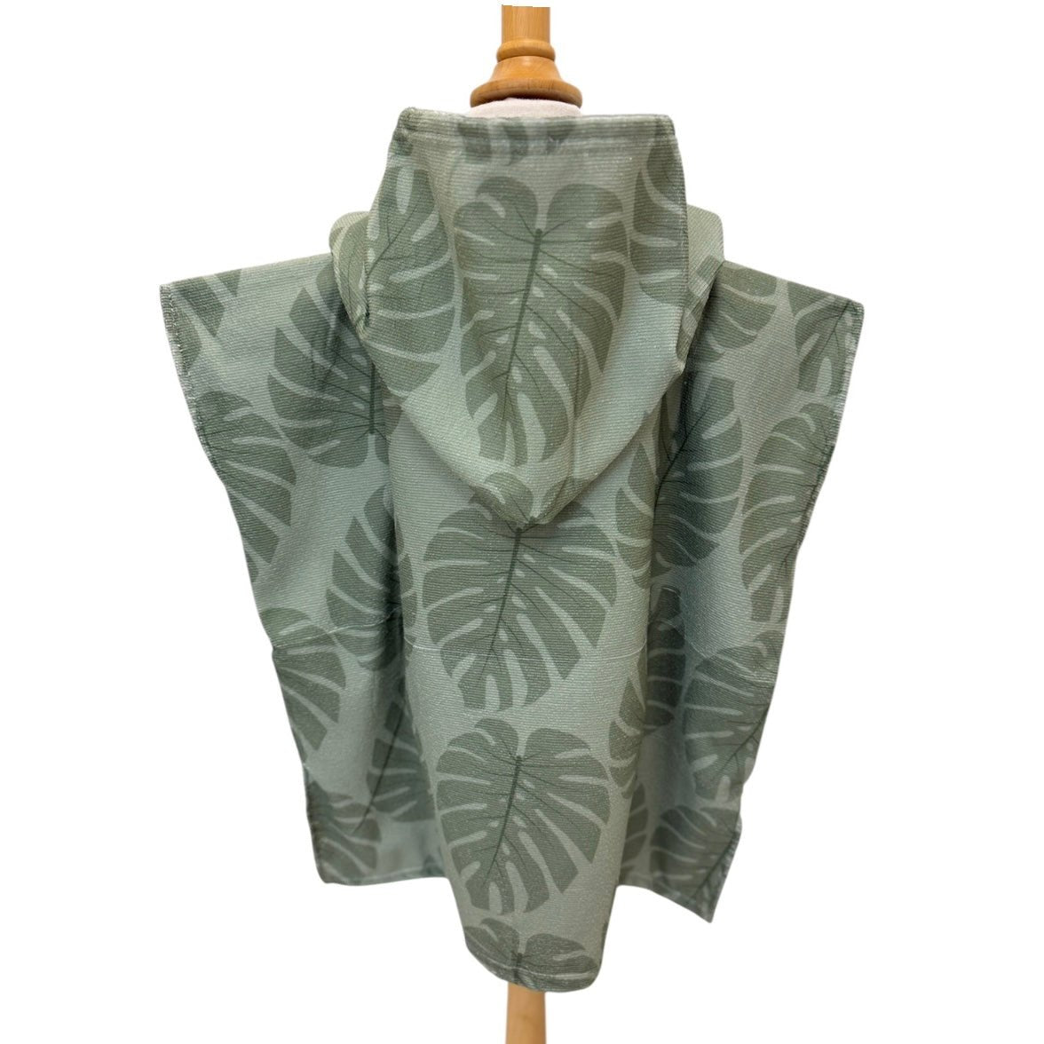 Kid's Green Monstera Hooded Towel - Sweet Sweet Honey Hawaii