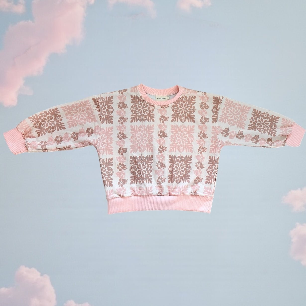 Kid's Pink Sands Heirloom Crewneck Sweater - Sweet Sweet Honey Hawaii